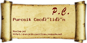 Purcsik Cecílián névjegykártya